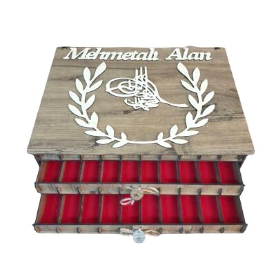 Kişiye Özel Çekmeceli Tesbih Kolleksiyon Kutusu