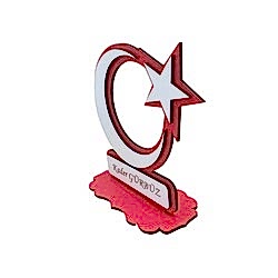 HediyecinHeryerde - Kişiye Özel Dekoratif Ahşap Ay Yıldız Masa & Duvar Süsü